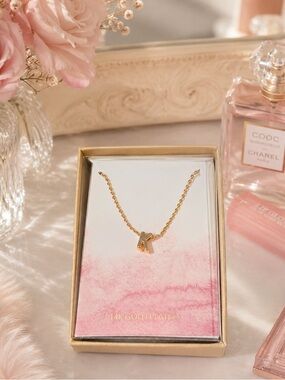 14K Gold Plated Small mini cute Initial K Necklace new in gift box Francesca’s